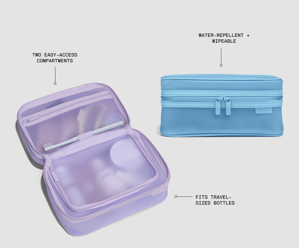 Away Clear Toiletry Bag in Opal Blue