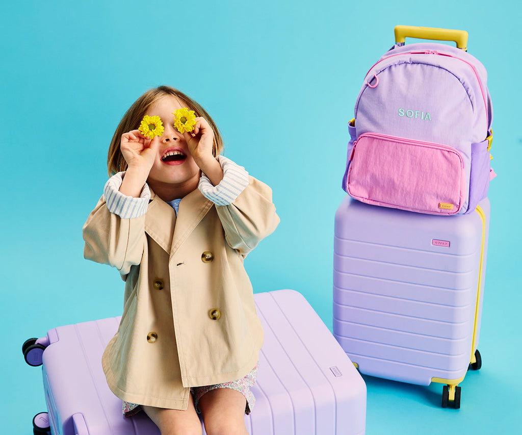 Away Kids Backpack in Butterfly Purple