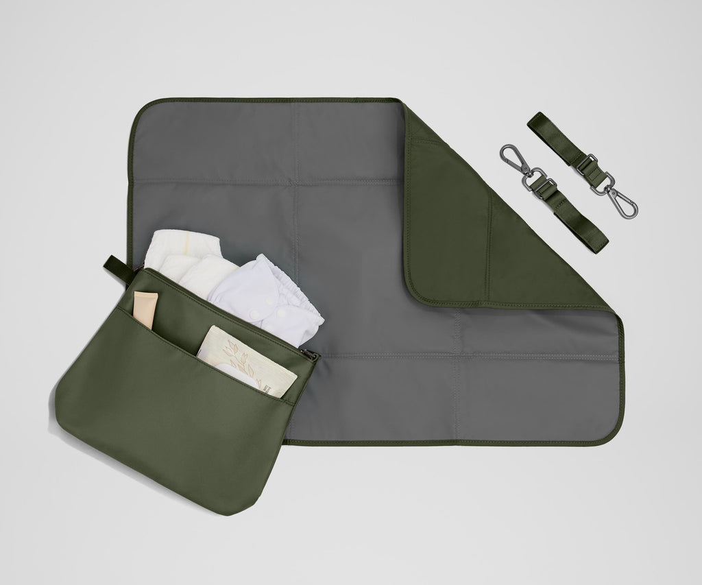 Away The Double Diaper Backpack Diaper Bag - Olive Green