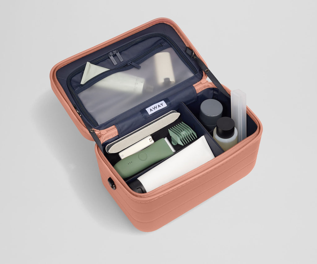 Away The Train Case Toiletry Bag - Clay Pink