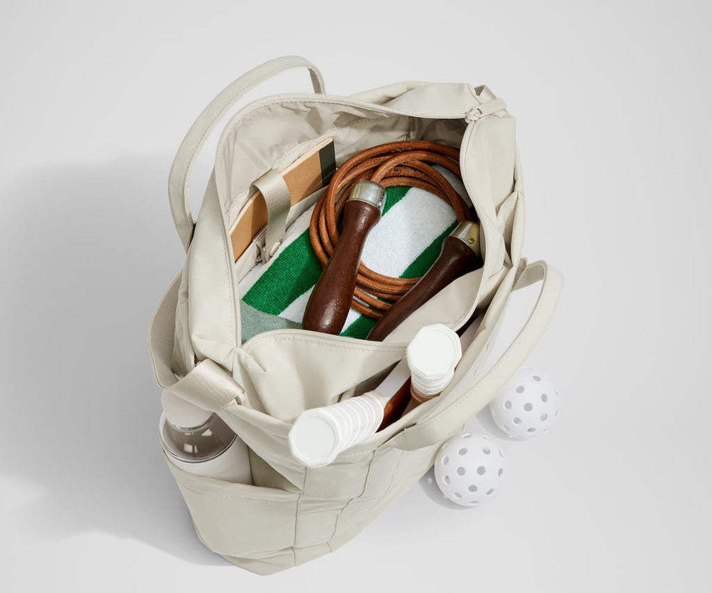 Away Courtside Tote Tote Bag - Salt White Textured Nylon