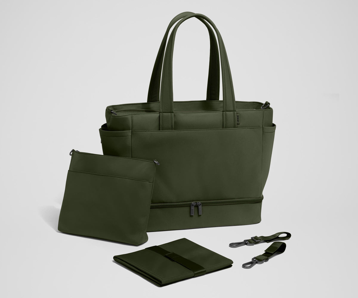 Away The Double Diaper Tote Diaper Bag - Olive Green