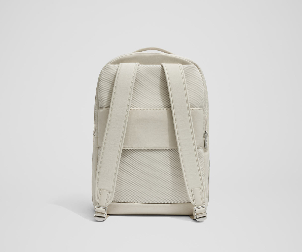 Away The Everywhere Zip Backpack in Salt White Textured Nylon