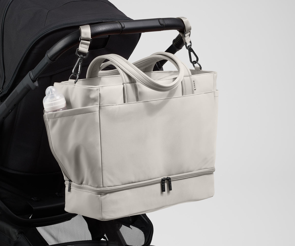 Away The Double Diaper Tote Diaper Bag - Cloud Gray