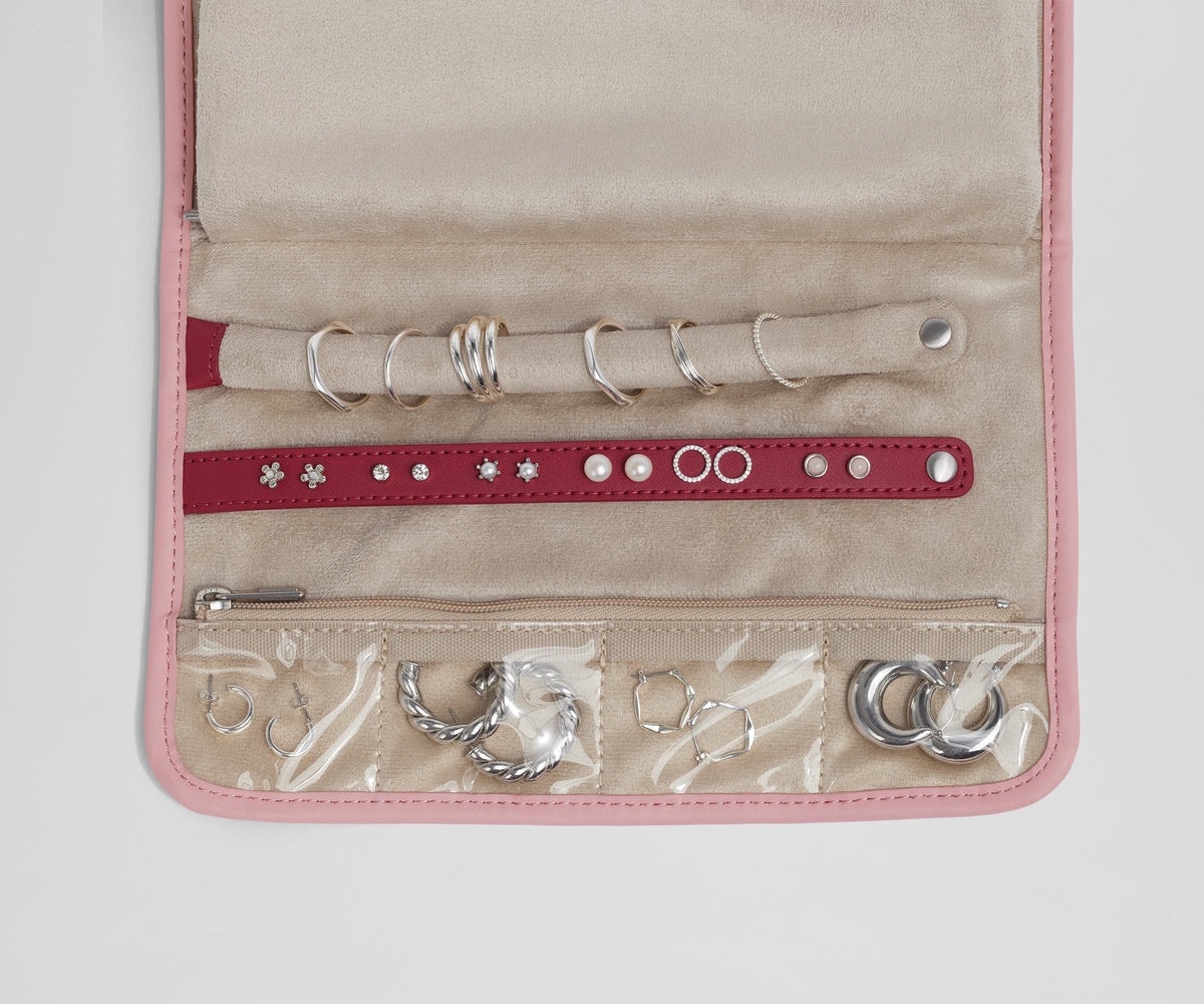 Away Hanging Jewelry Organizer Jewelry Case - Flamingo Pink