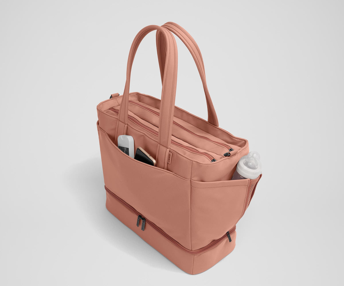 Away The Double Diaper Tote Diaper Bag - Clay Pink