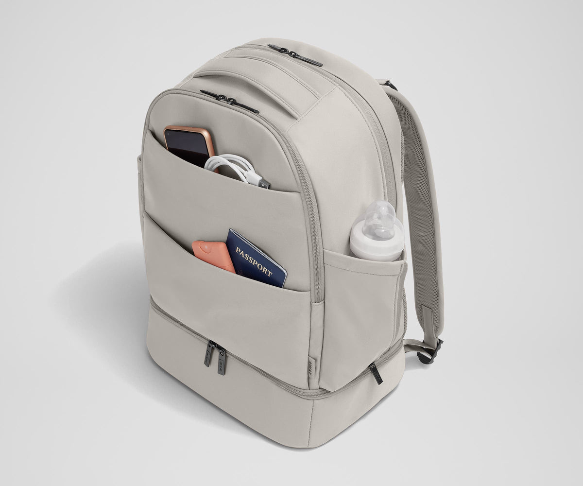 Away The Double Diaper Backpack Diaper Bag - Cloud Gray