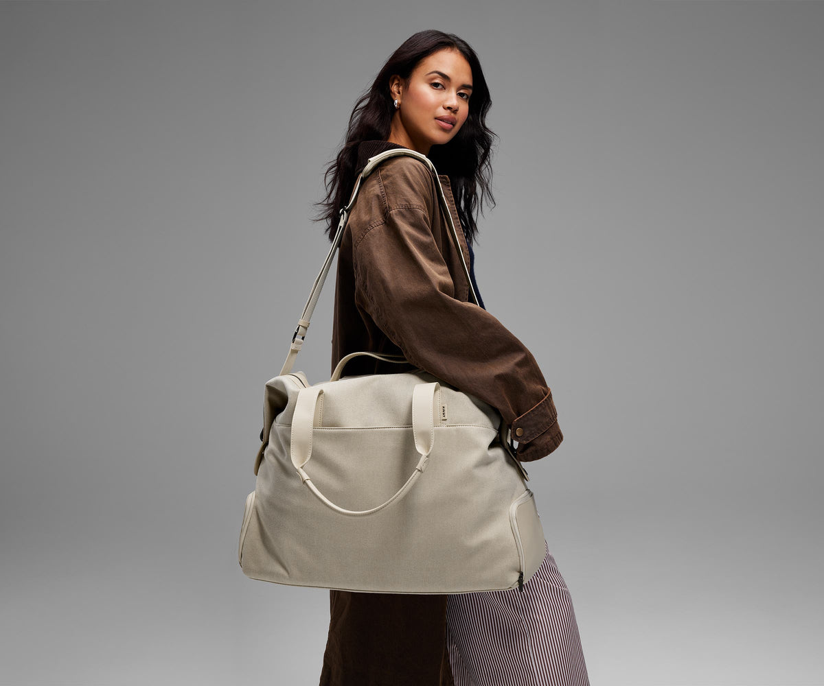 Away Transit Canvas Weekender Crossbody Bag - Transit Canvas Tan