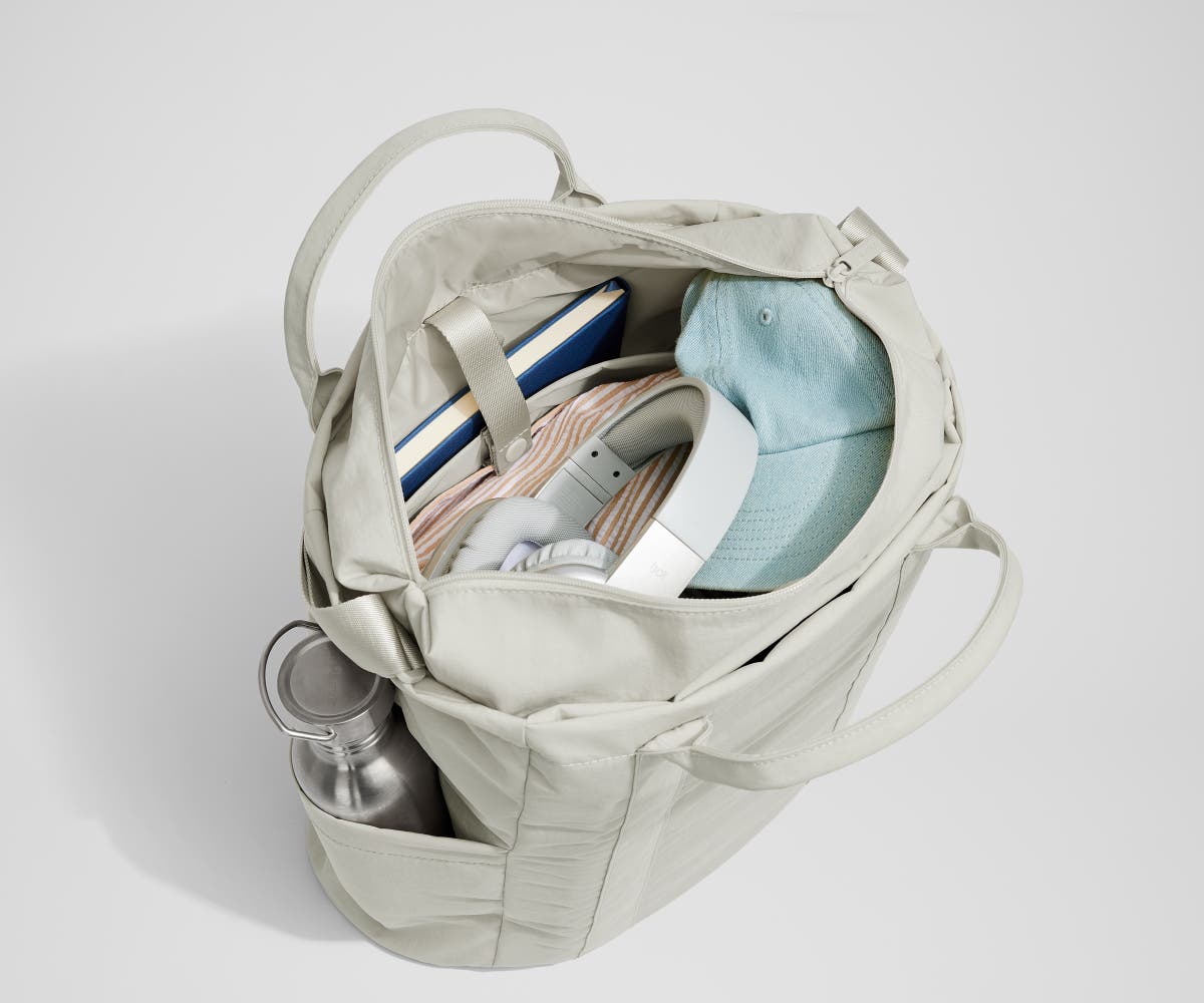 Away Courtside Tote Tote Bag - Salt White Textured Nylon