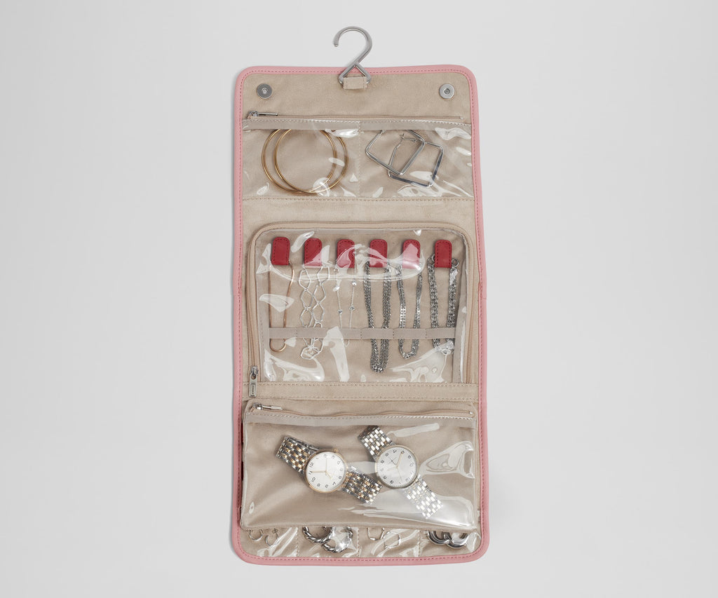 Away Hanging Jewelry Organizer Jewelry Case - Flamingo Pink