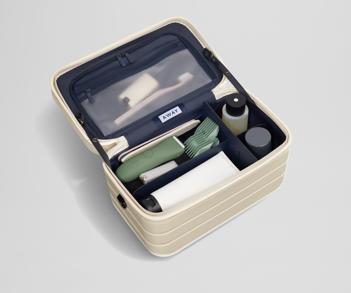 Away The Train Case Toiletry Bag - Salt White (Gloss)