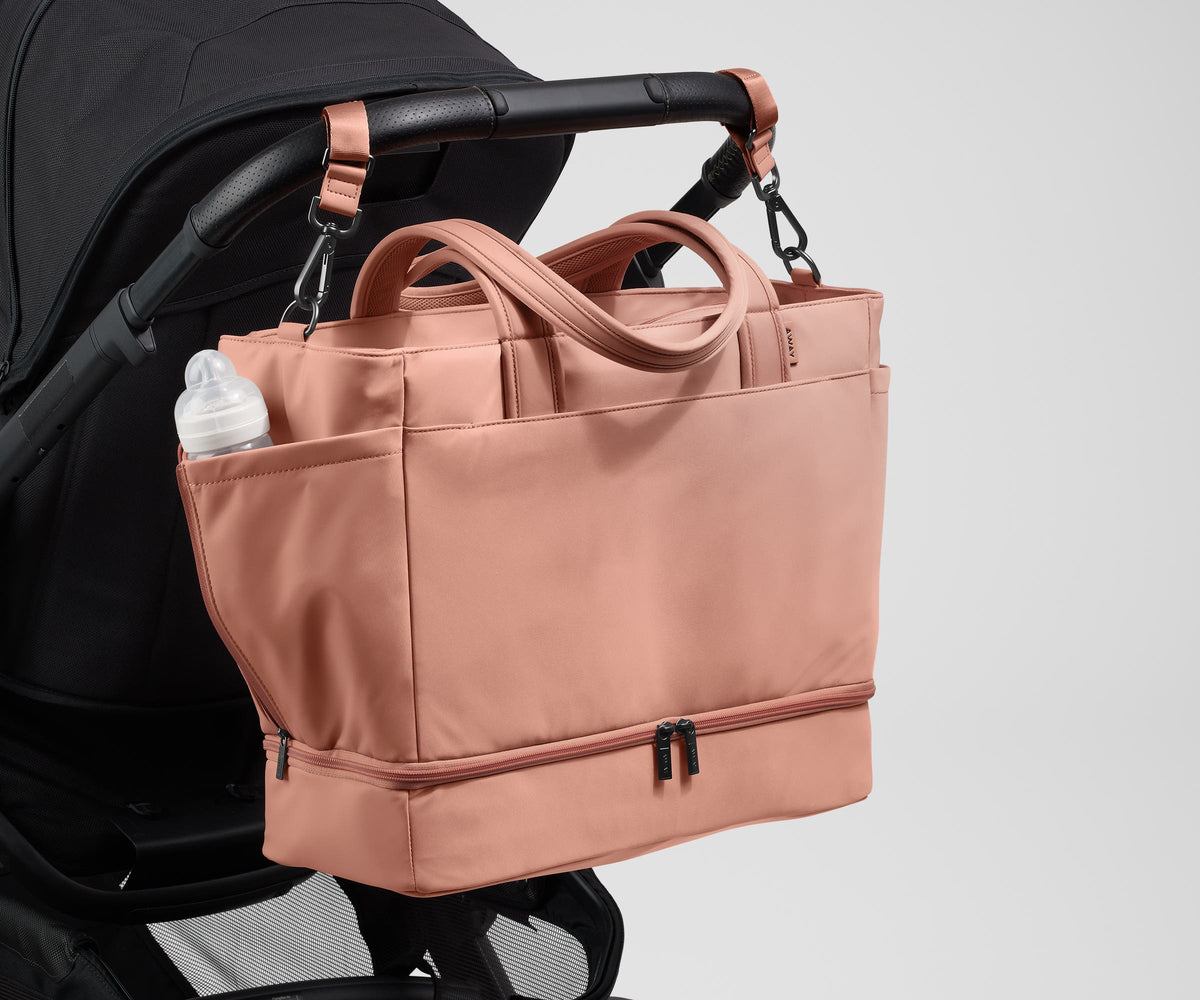 Away The Double Diaper Tote Diaper Bag - Clay Pink