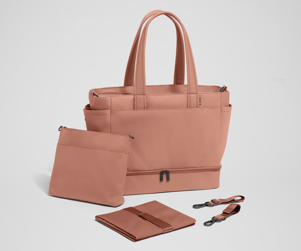 Away The Double Diaper Tote Diaper Bag - Clay Pink