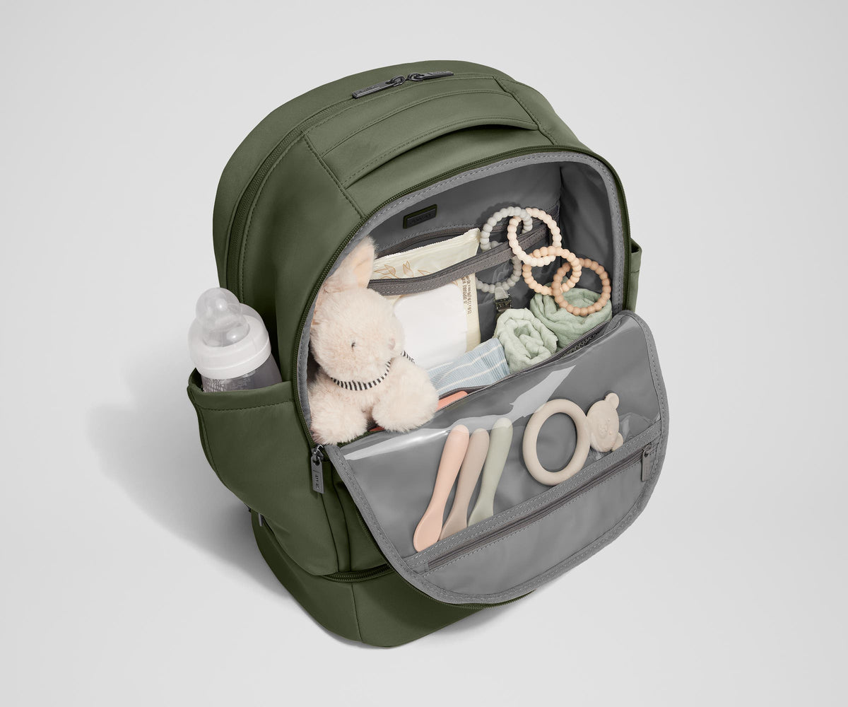 Away The Double Diaper Backpack Diaper Bag - Olive Green