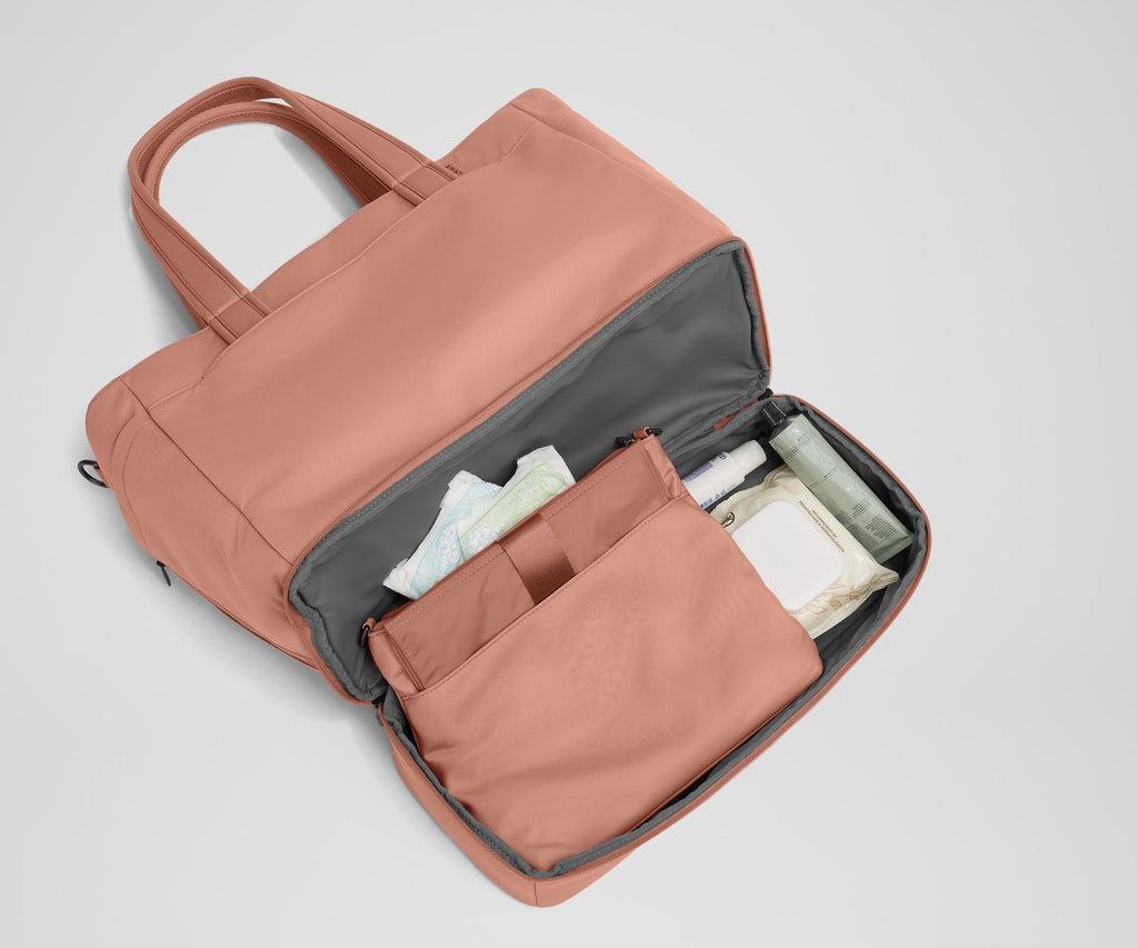 Away The Double Diaper Tote Diaper Bag - Clay Pink