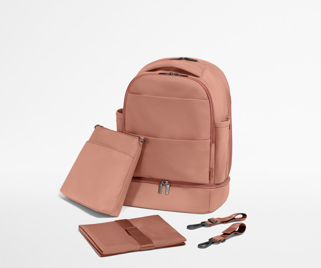 Away The Double Diaper Backpack Diaper Bag - Clay Pink