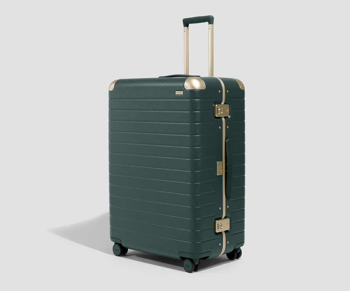 Away The Aluminum Edge Large Suitcase - Ivy Green