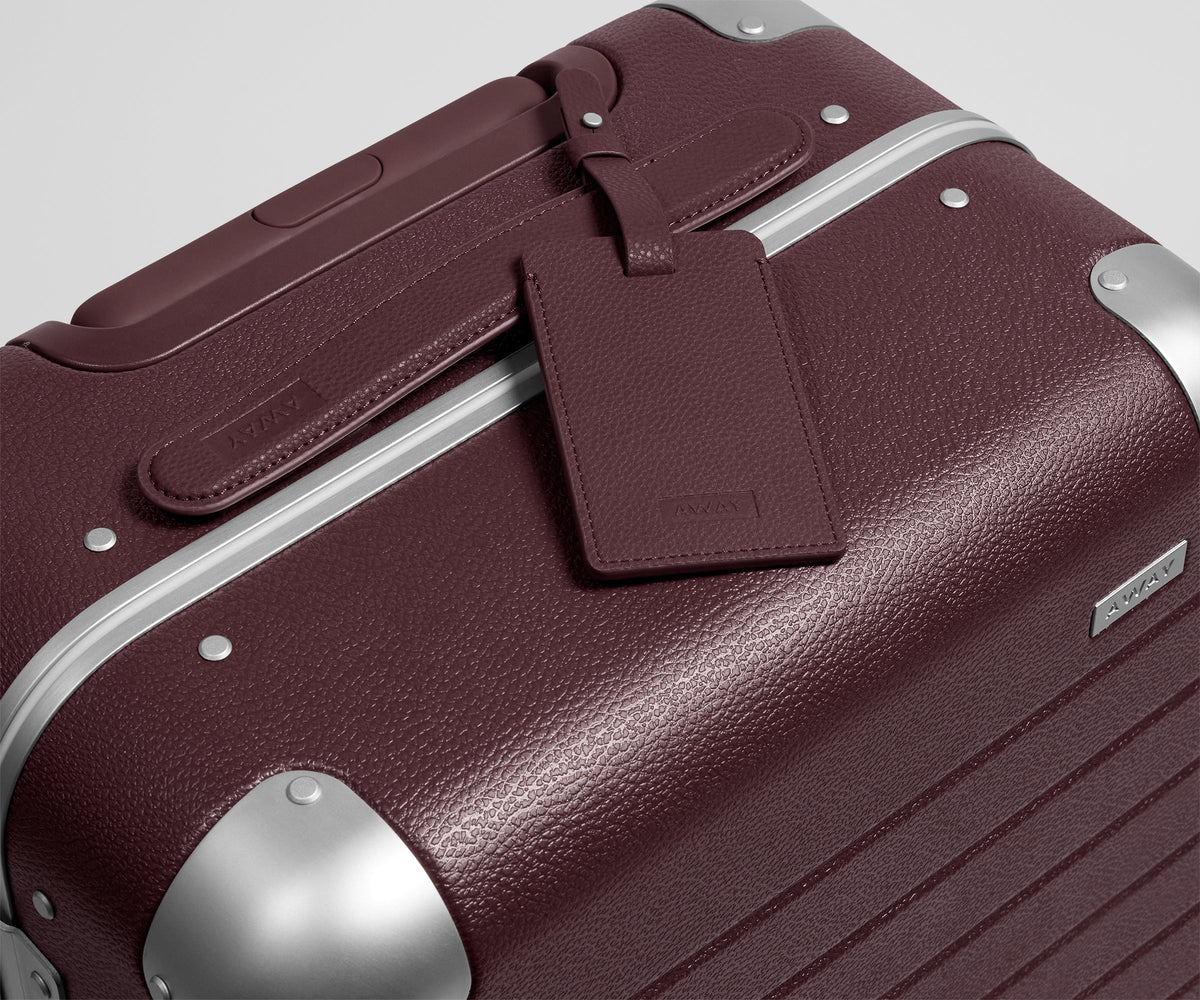 Away The Aluminum Edge Bigger Carry-On Suitcase - Oxblood Red