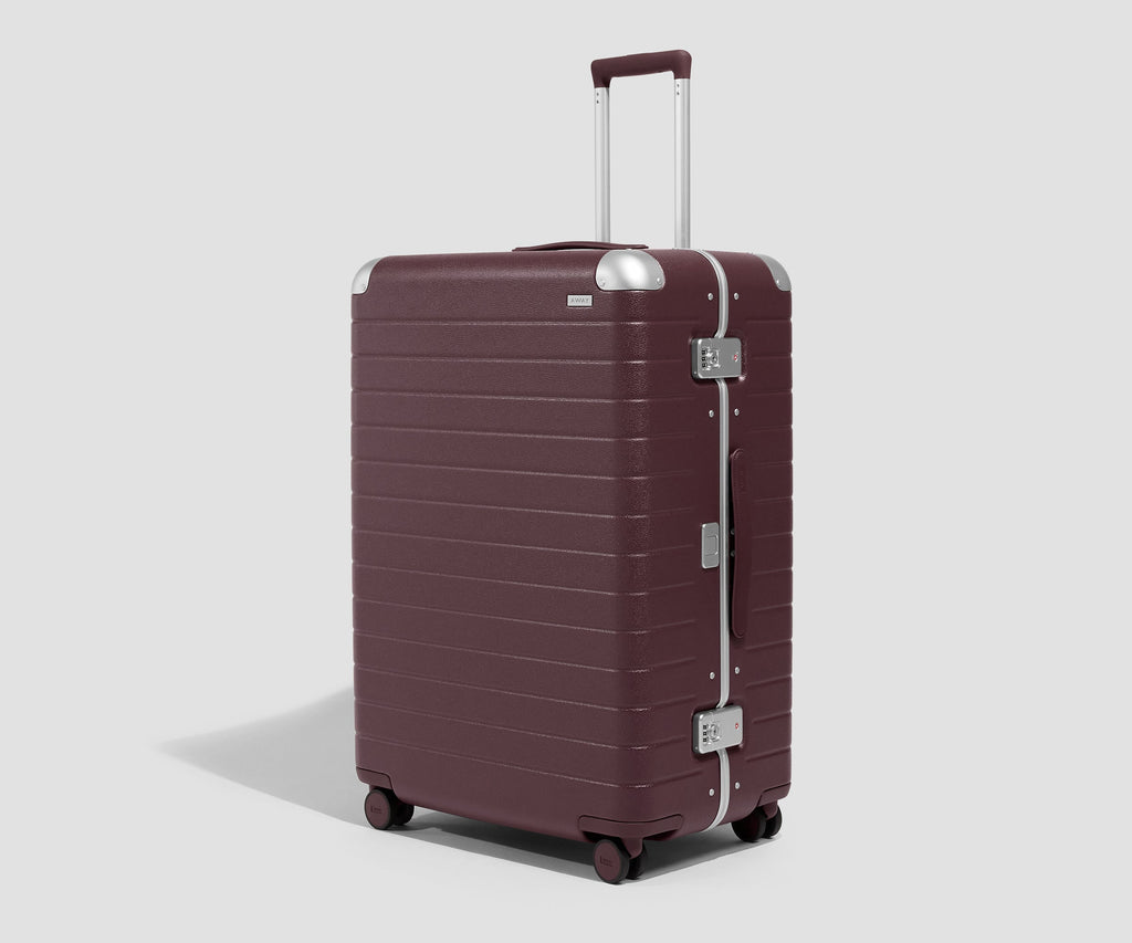 Away The Aluminum Edge Large Suitcase - Oxblood Red