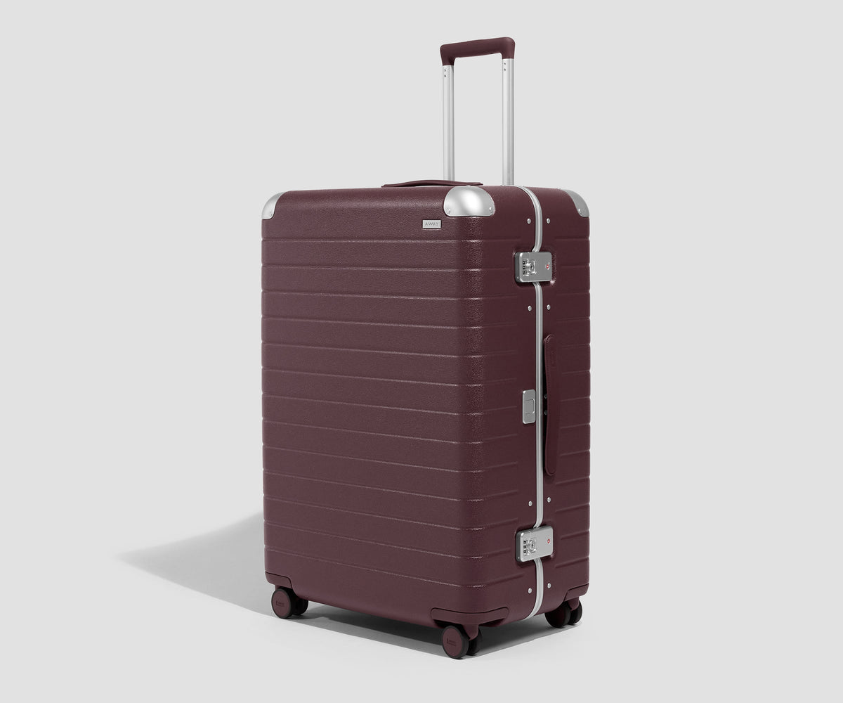 Away The Aluminum Edge Large Suitcase - Oxblood Red