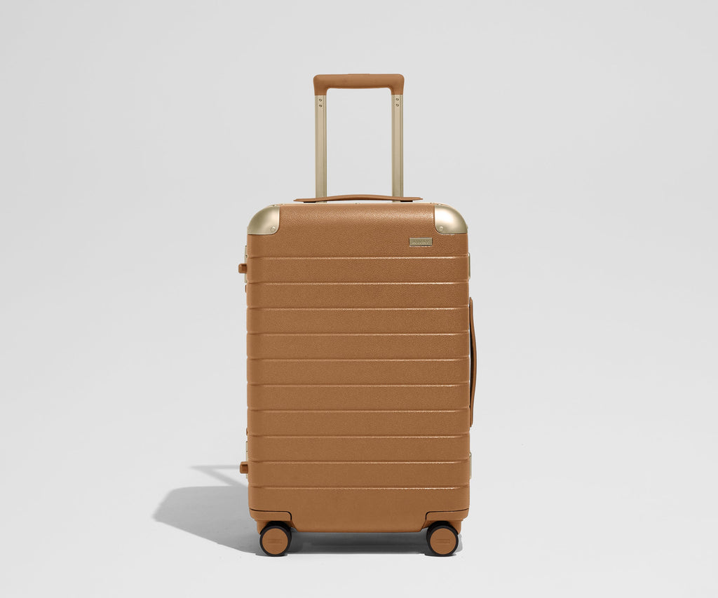 Away The Aluminum Edge Bigger Carry-On Suitcase - Cognac Brown