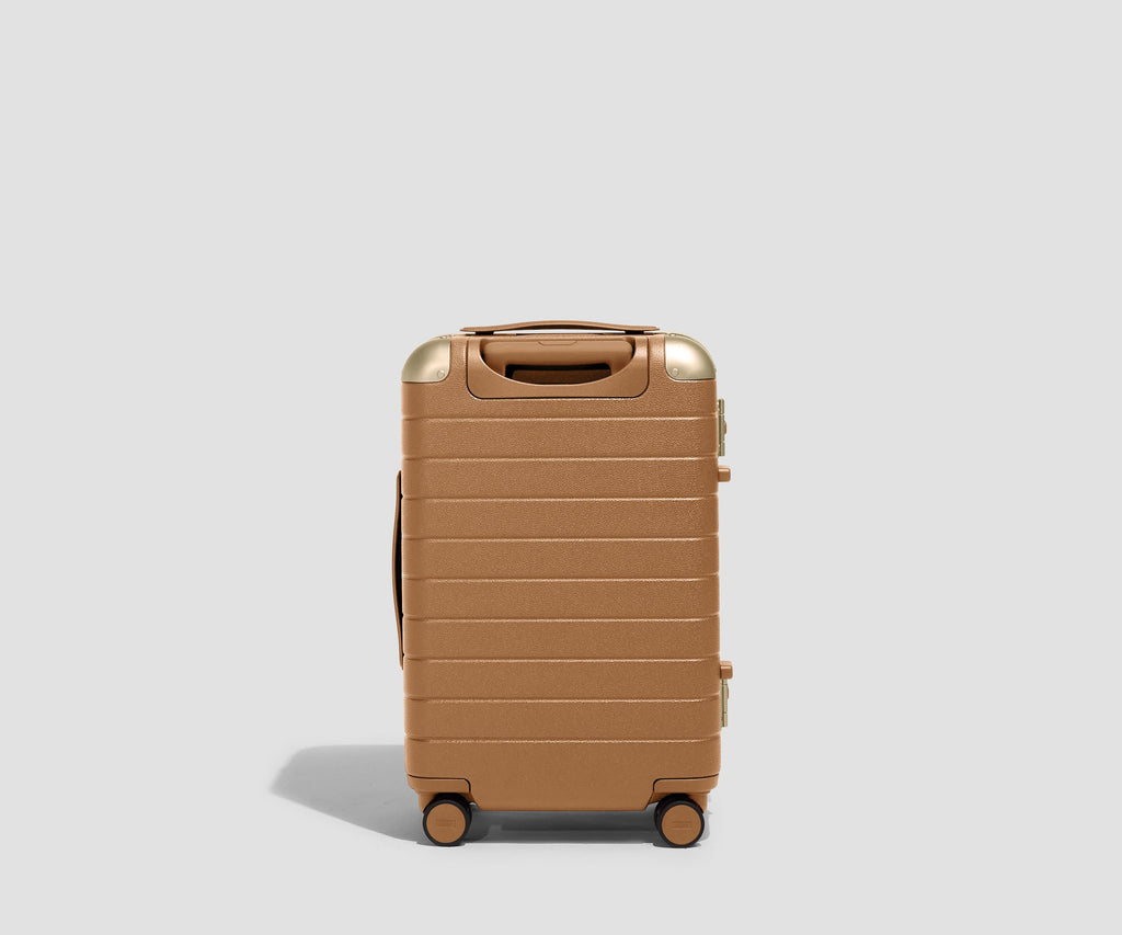 Away The Aluminum Edge Carry-On Suitcase - Cognac Brown
