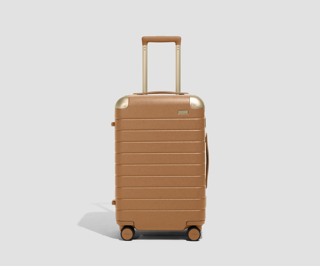 Away The Aluminum Edge Carry-On Suitcase - Cognac Brown
