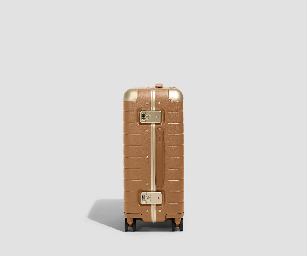 Away The Aluminum Edge Carry-On Suitcase - Cognac Brown