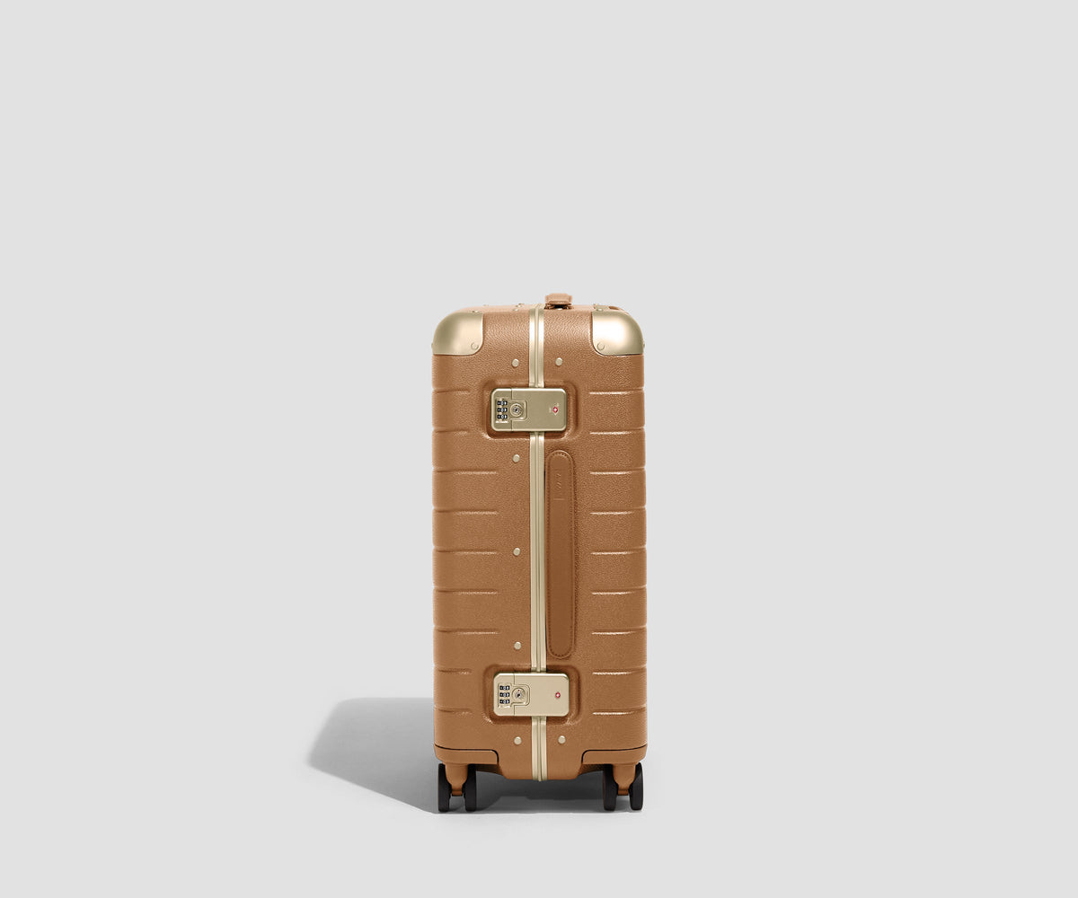 Away The Aluminum Edge Carry-On Suitcase - Cognac Brown