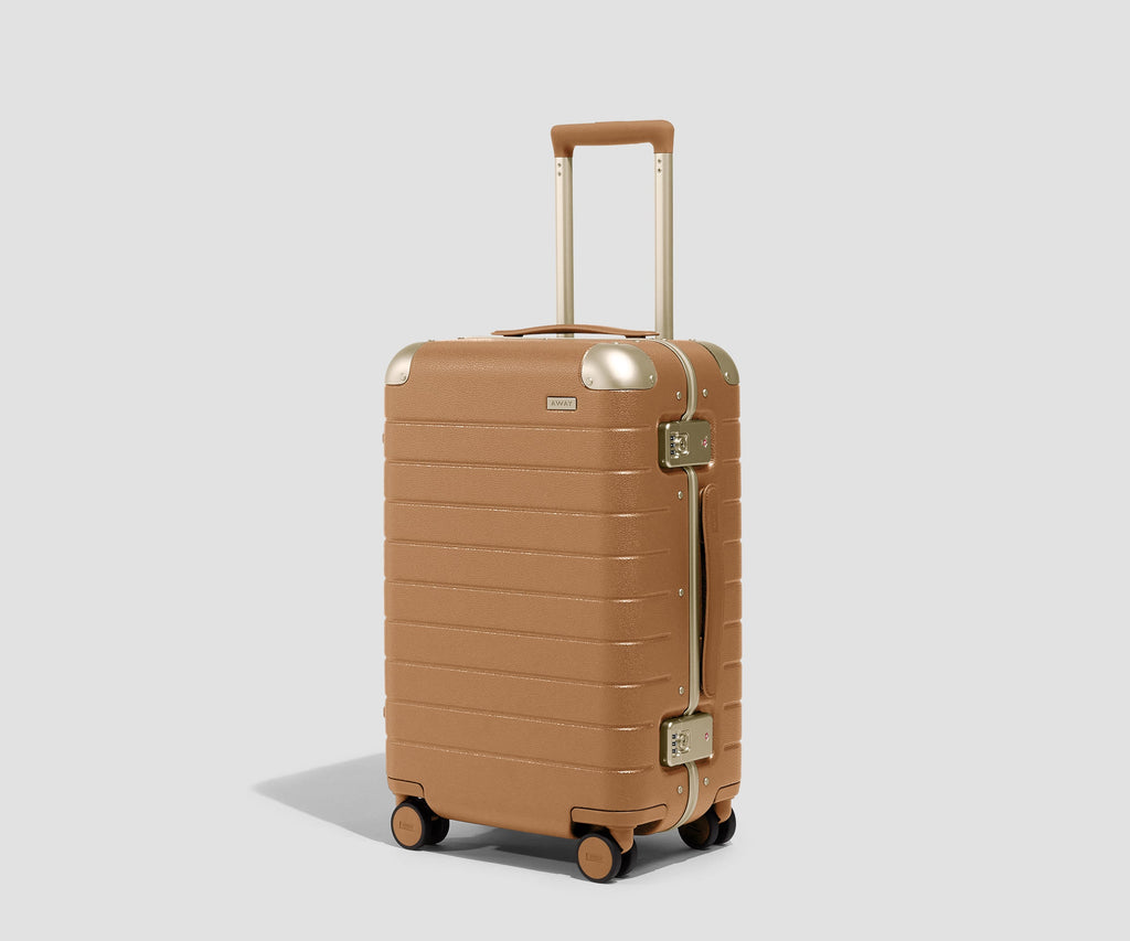 Away The Aluminum Edge Carry-On Suitcase - Cognac Brown
