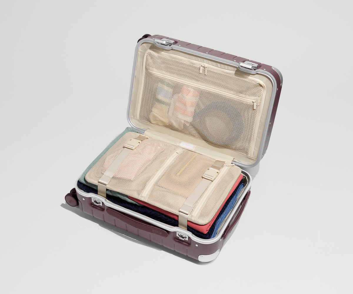 Away The Aluminum Edge Carry-On Suitcase - Oxblood Red