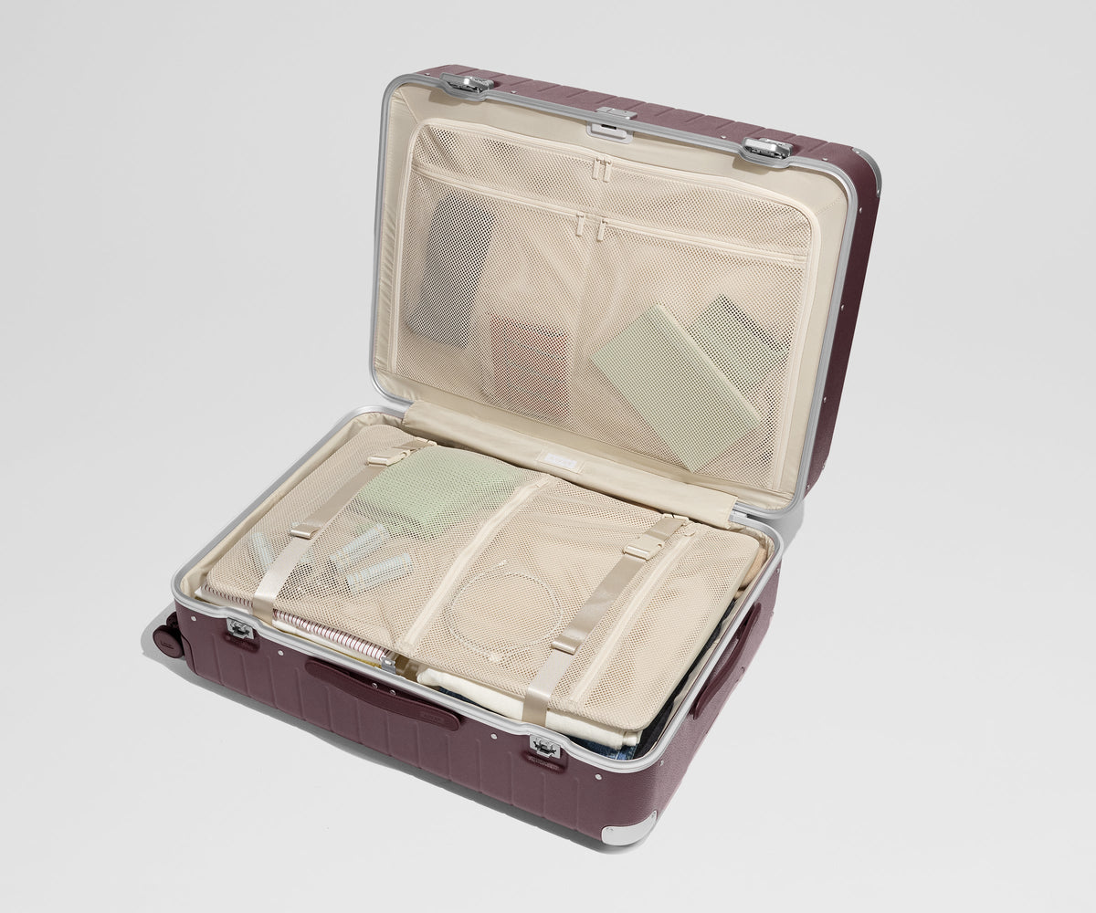 Away The Aluminum Edge Large Suitcase - Oxblood Red