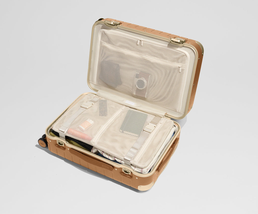 Away The Aluminum Edge Bigger Carry-On Suitcase - Cognac Brown