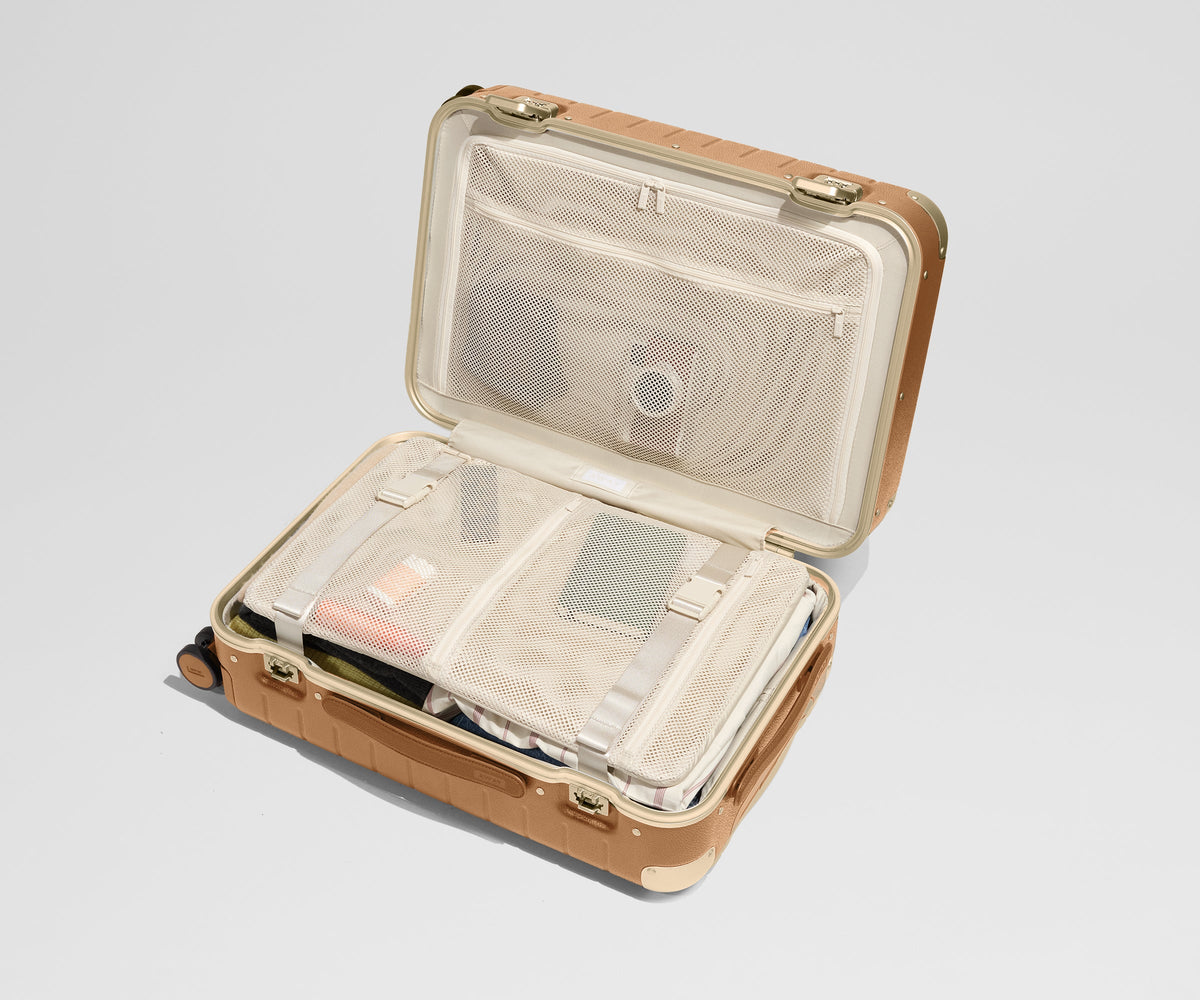 Away The Aluminum Edge Bigger Carry-On Suitcase - Cognac Brown