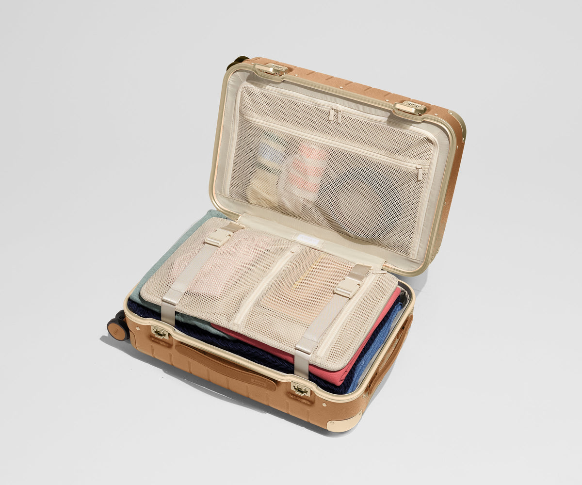 Away The Aluminum Edge Carry-On Suitcase - Cognac Brown