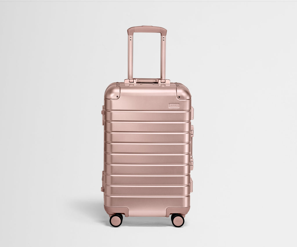 Away The Bigger Carry-On: Aluminum Edition Suitcase - Rose Gold