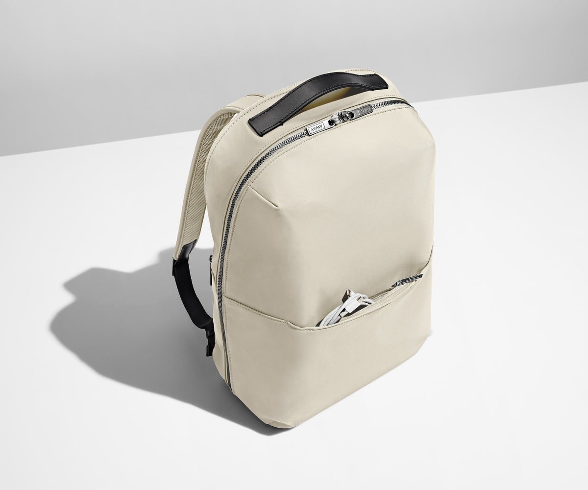 Away The Everywhere Zip Backpack in Salt White