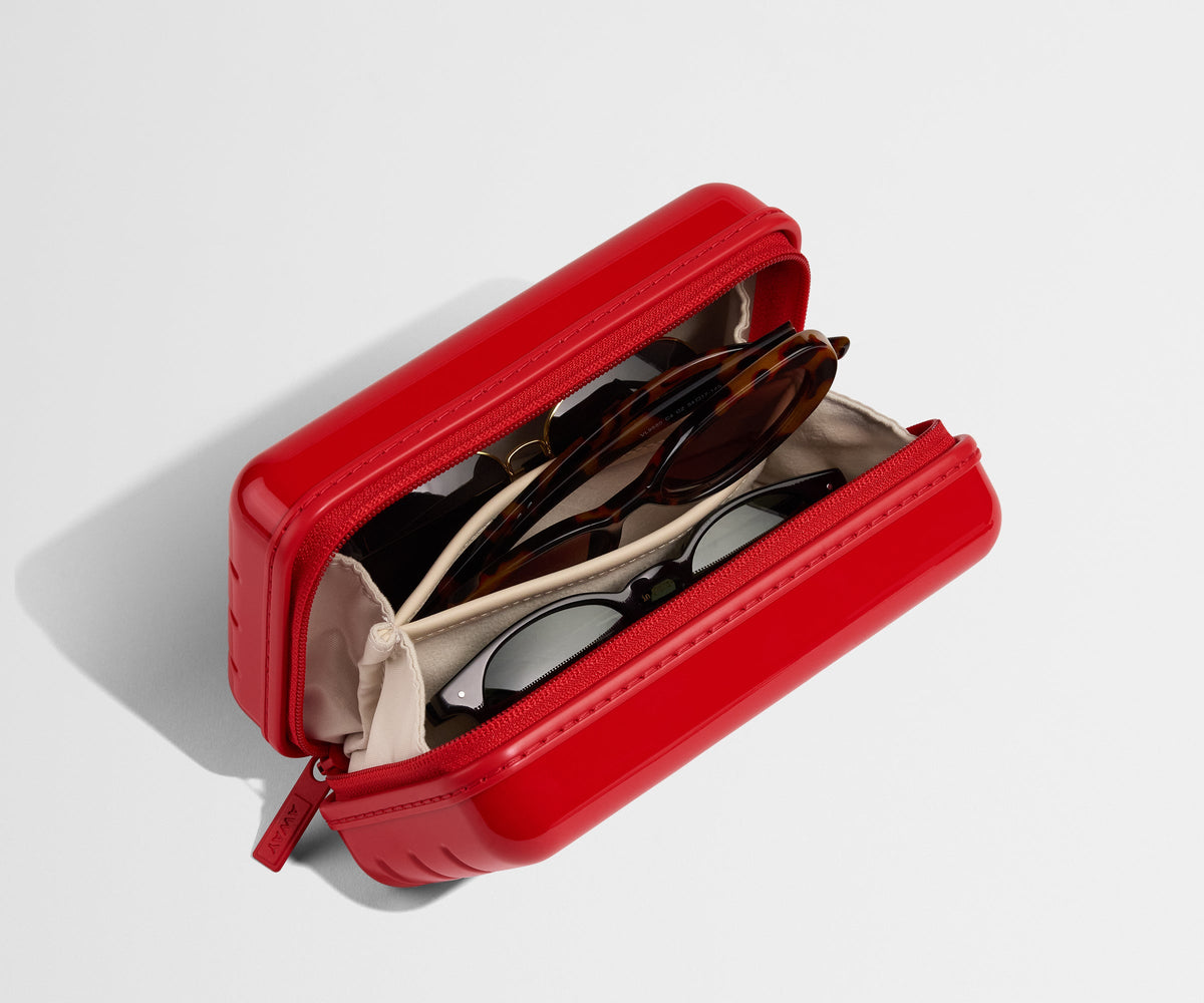 Away Travel Glasses Case Tote Bag - Cherry Red (Gloss)