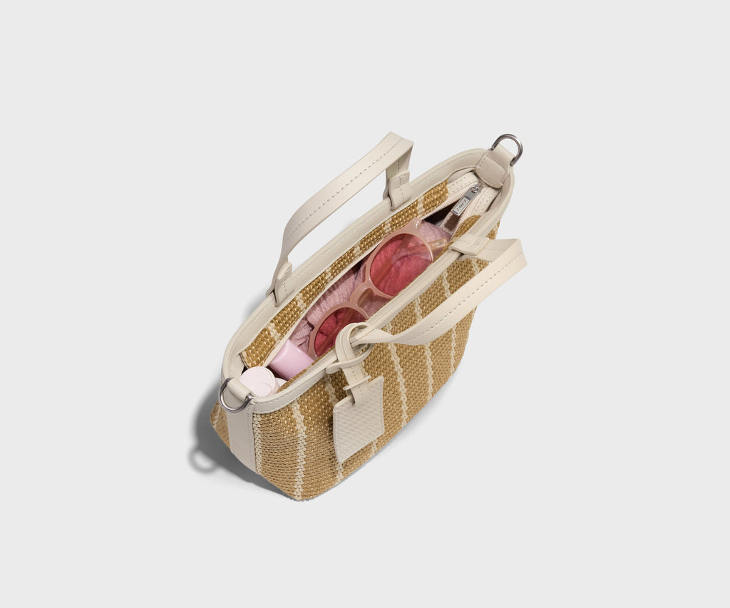 Away Mini Riviera Straw Tote Tote Bag - White Seagrass