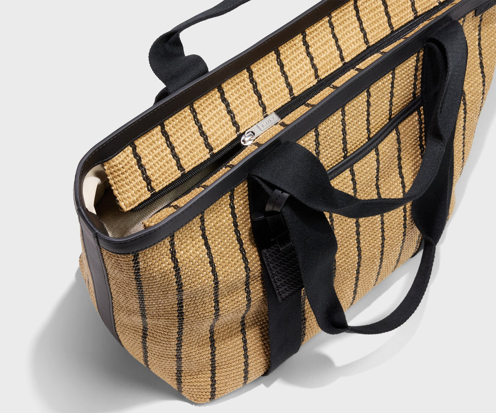 Away Riviera Straw Tote Tote Bag - Black Seagrass