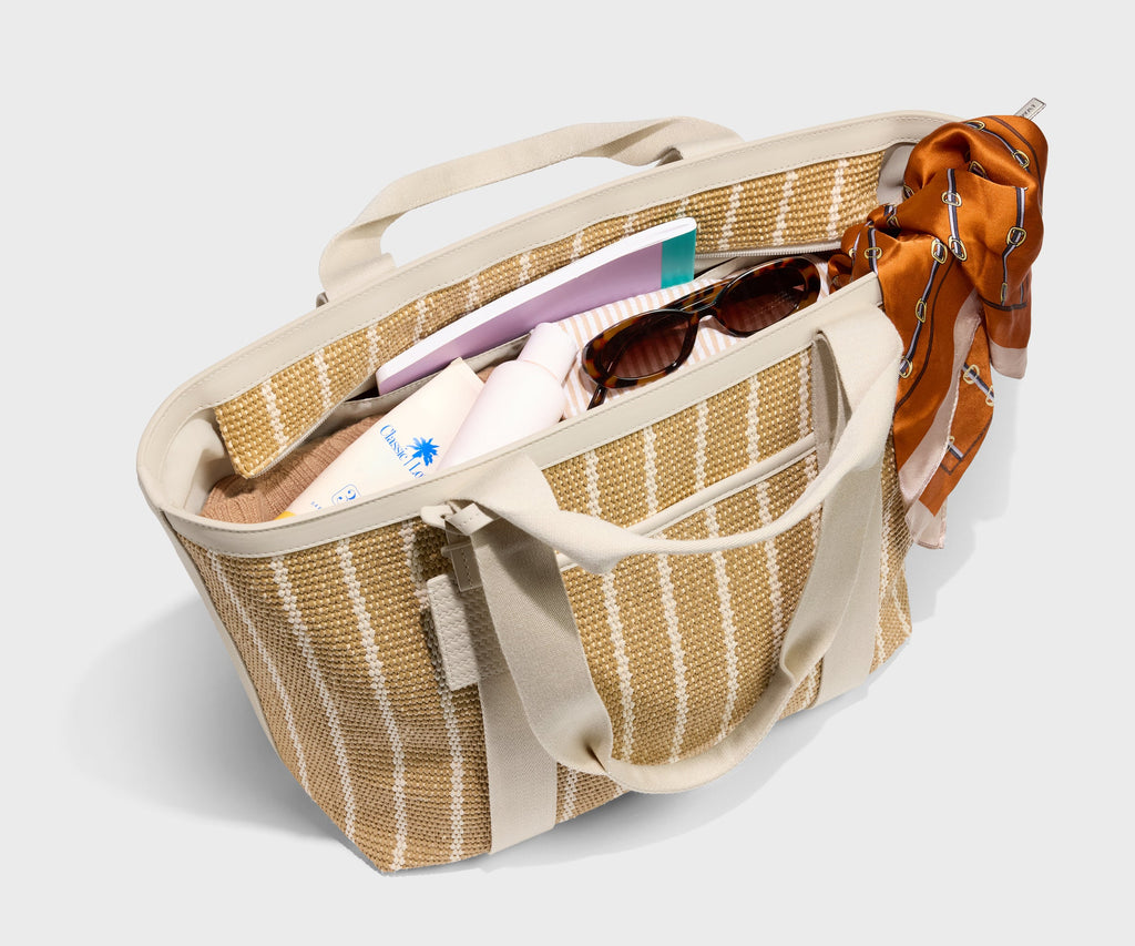 Away Riviera Straw Tote Tote Bag - White Seagrass