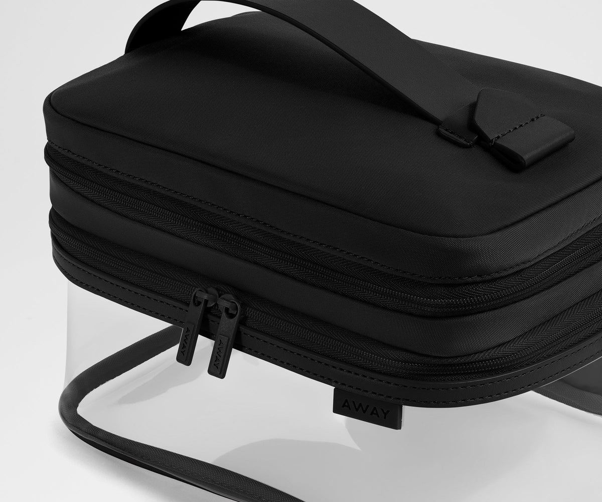 Away Clear Cosmetic Case Toiletry Bag - Jet Black