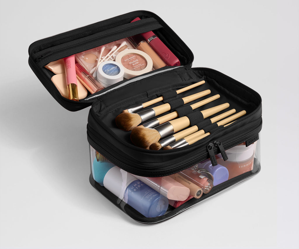Away Clear Cosmetic Case Toiletry Bag - Jet Black