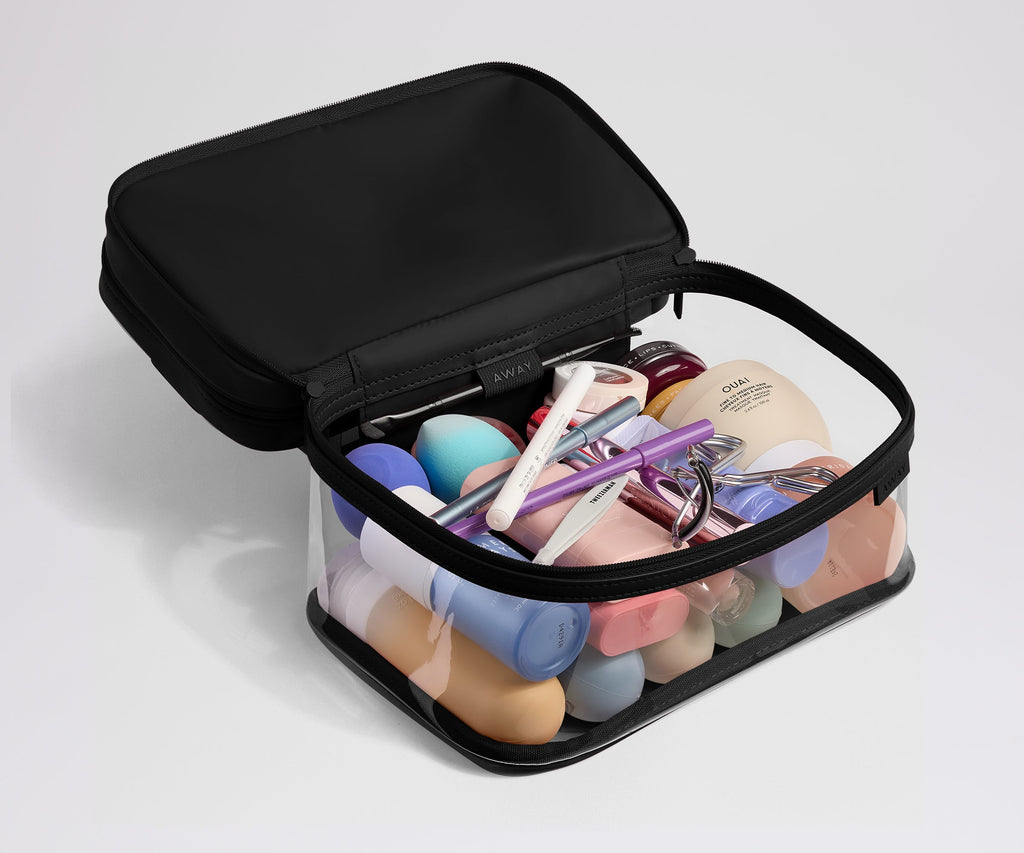 Away Clear Cosmetic Case Toiletry Bag - Jet Black