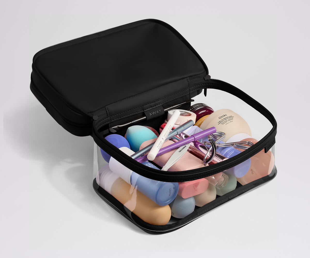 Away Clear Cosmetic Case Toiletry Bag - Jet Black