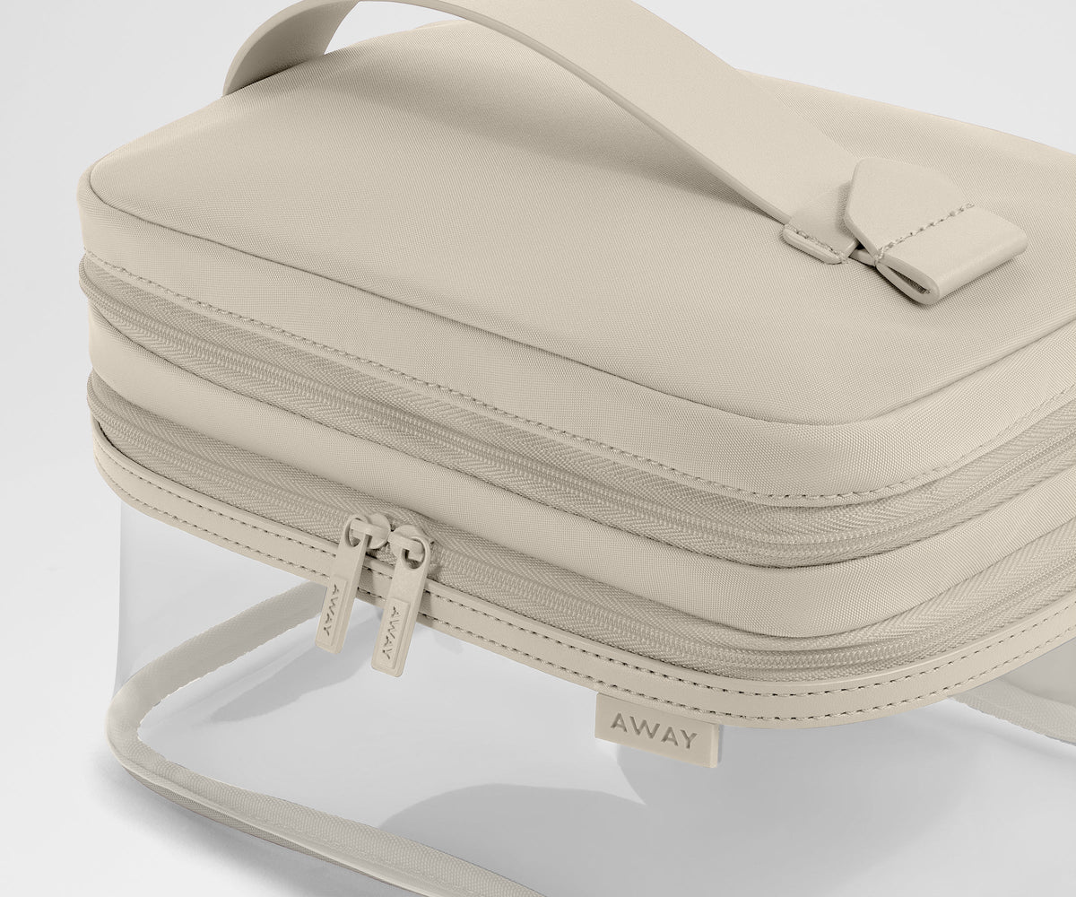 Away Clear Cosmetic Case Toiletry Bag - Salt White