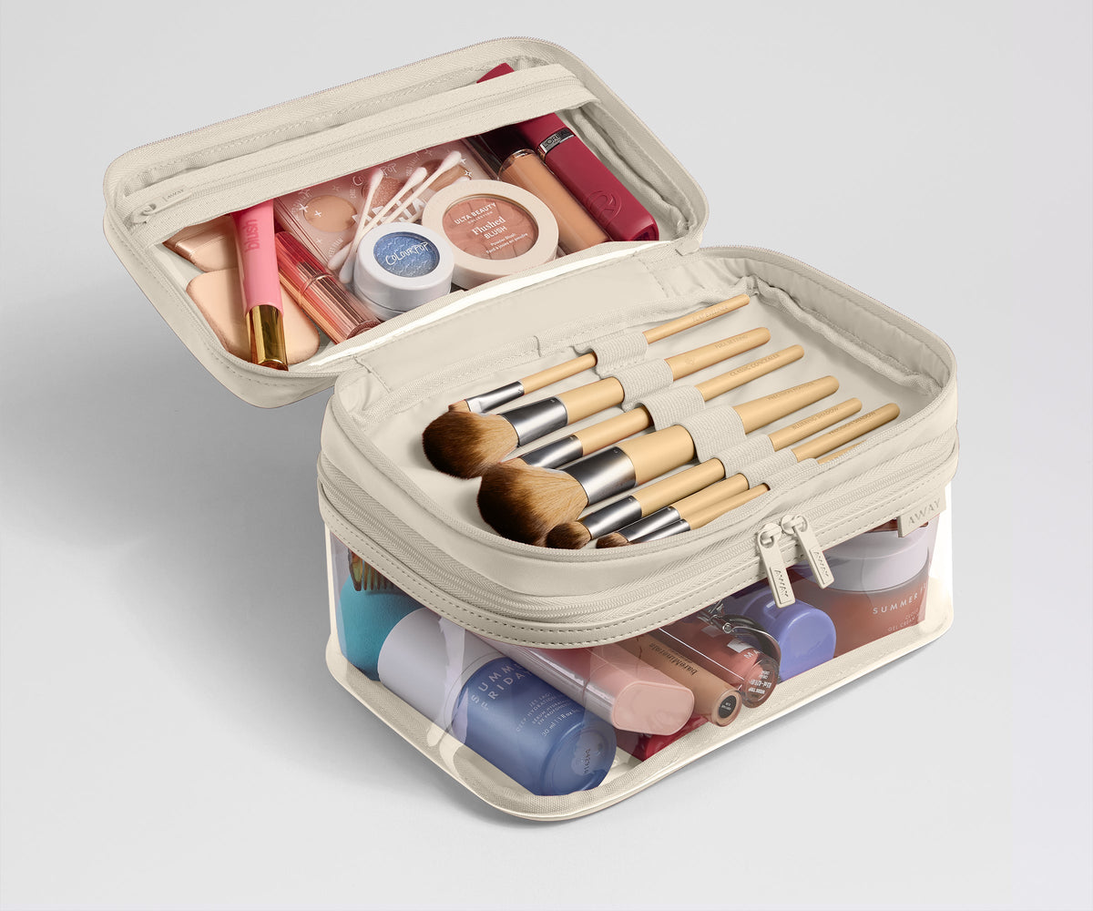 Away Clear Cosmetic Case Toiletry Bag - Salt White