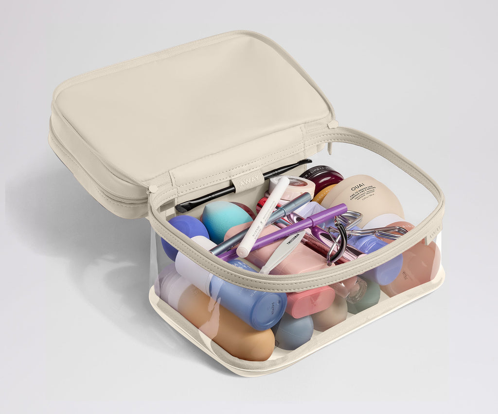 Away Clear Cosmetic Case Toiletry Bag - Salt White