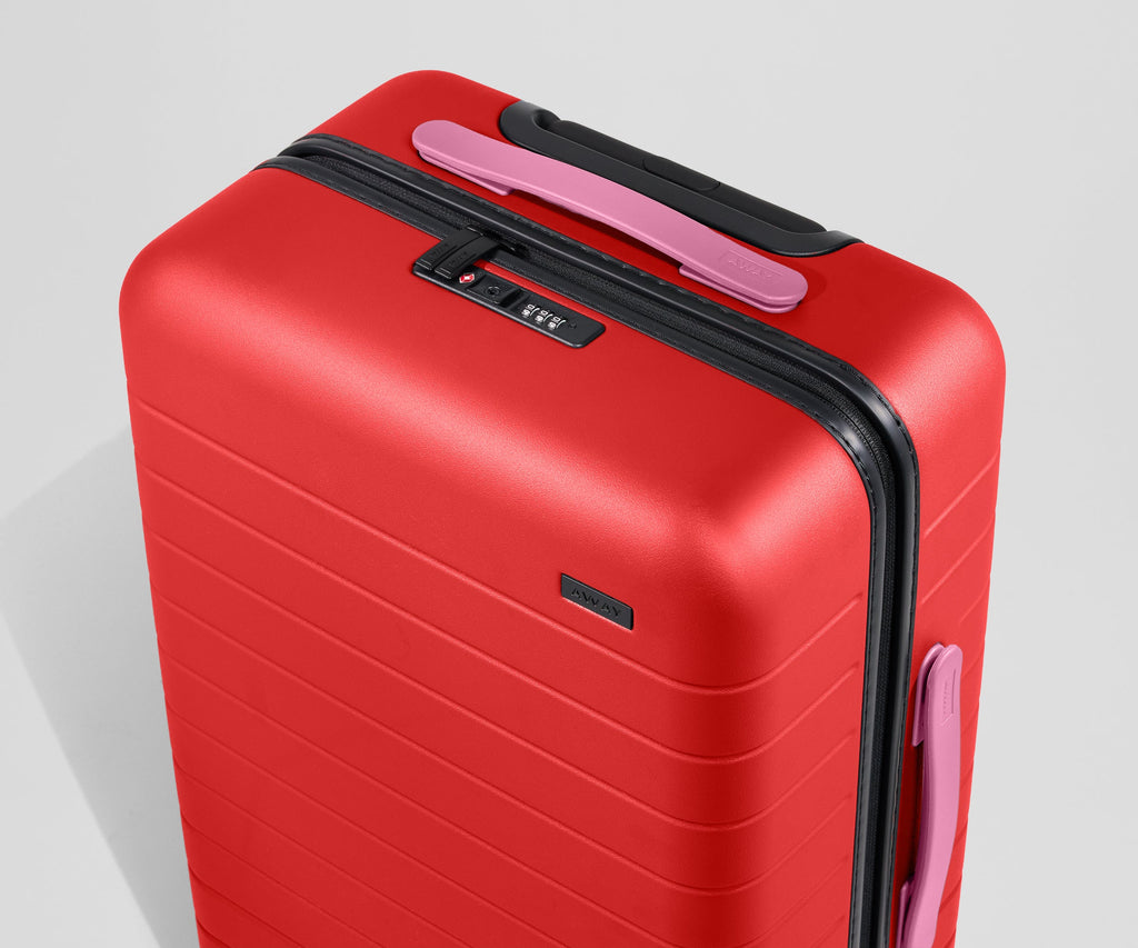 Away Custom Handle Set Suitcase - Peony Pink