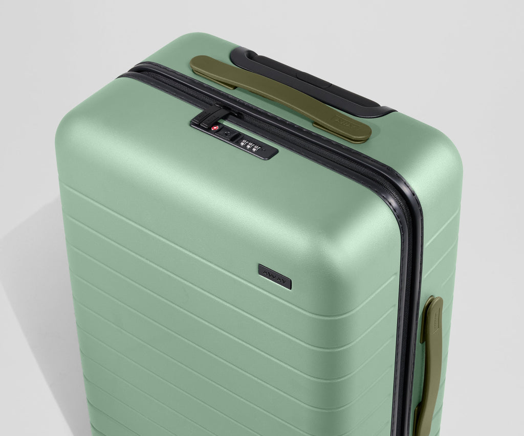Away Custom Handle Set Suitcase - Olive Green
